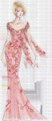 Lady in Pink Gown - png ฟรี