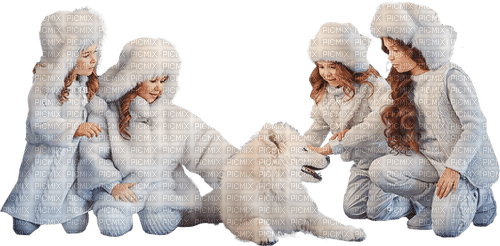 loly33 enfant chien hiver - PNG gratuit