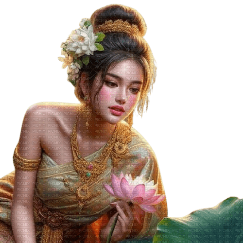 loly33 femme lotus - Free PNG