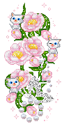 Cat Roses - GIF animado gratis