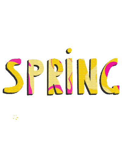 Spring.Text.gif.yellow.Victoriabea - Бесплатный анимированный гифка