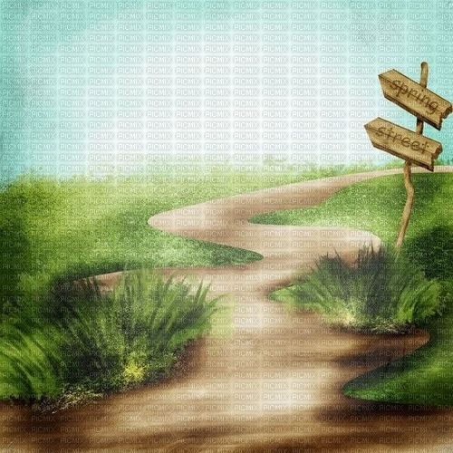grass path spring background - 無料png