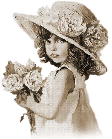 soave children girl vintage flowers hat spring - безплатен png