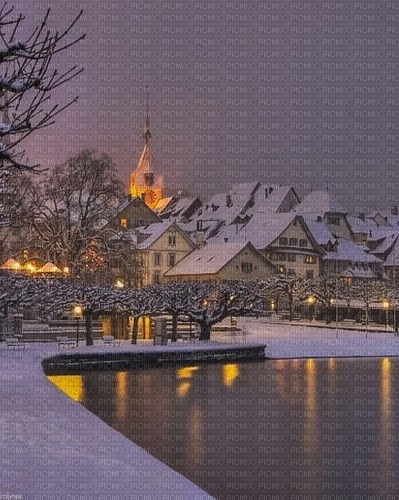 Winternacht in Zug - png ฟรี