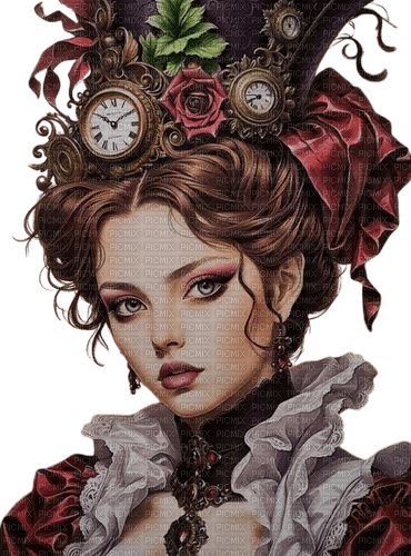 steampunk woman red brown - δωρεάν png