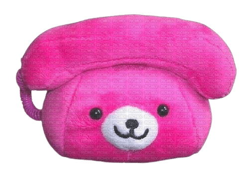 pink plush telephone bear kidcore - gratis png