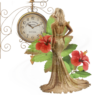 clock vintage laurachan - ücretsiz png