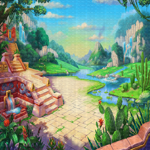 Y.A.M._Cartoons Landscape background - Free PNG