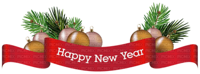 Kaz_Creations Christmas Deco Text Happy New Year - png gratuito
