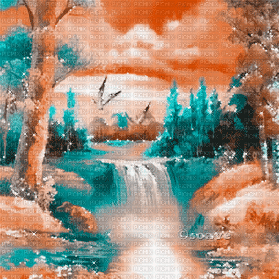 soave background animated autumn fantasy forest - Bezmaksas animēts GIF