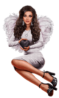 kvinna-sitter-ängel----woman--sitting--angel - 免费PNG