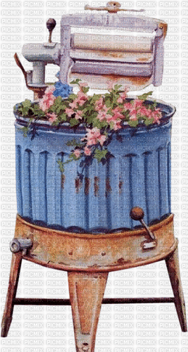 Vintage Garden Wash Tub - Animovaný GIF zadarmo