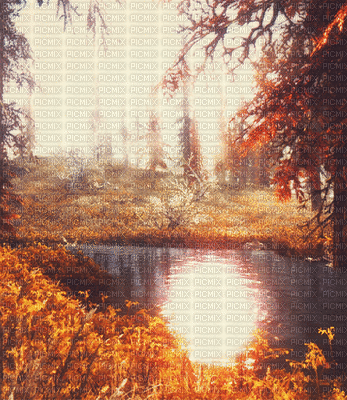 Autumn.River.Landscape.Paysage.Victoriabea - Gratis animerad GIF