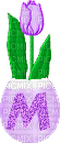 Kaz_Creations Alphabets Tulips Colours Letter M - Bezmaksas animēts GIF
