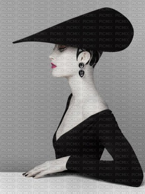 image encre femme mode charme chapeau edited by me - 免费PNG