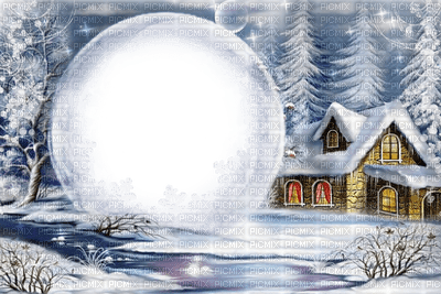 globe winter hiver paysage landscape forest snow neige fond background - darmowe png