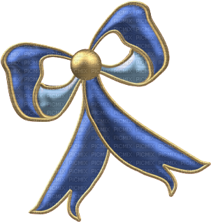 Kaz_Creations Deco Ribbons Bows Blue Gold - bezmaksas png