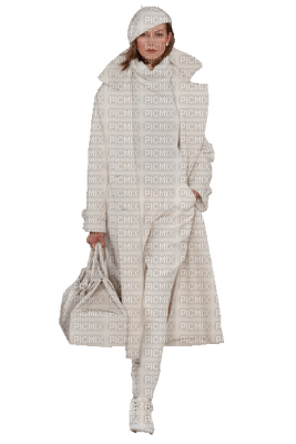 winter woman in white, sunshine3 - PNG gratuit
