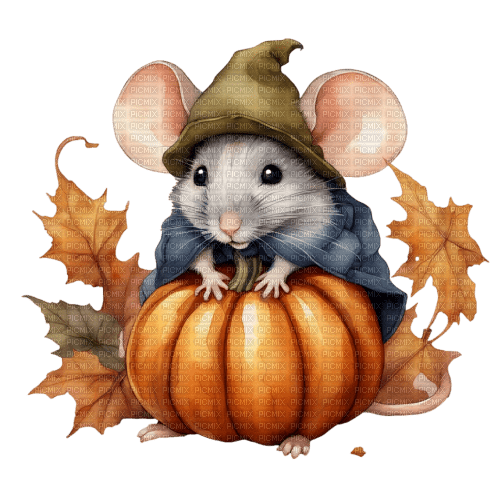 Watercolor - Pumkin - Mouse - png gratuito