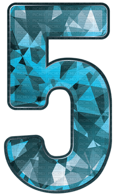 Kaz_Creations Numbers Number 5 Crystal Blue - besplatni png