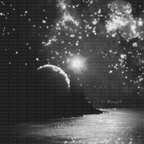 Y.A.M._Background stars sky black-white - 免费动画 GIF