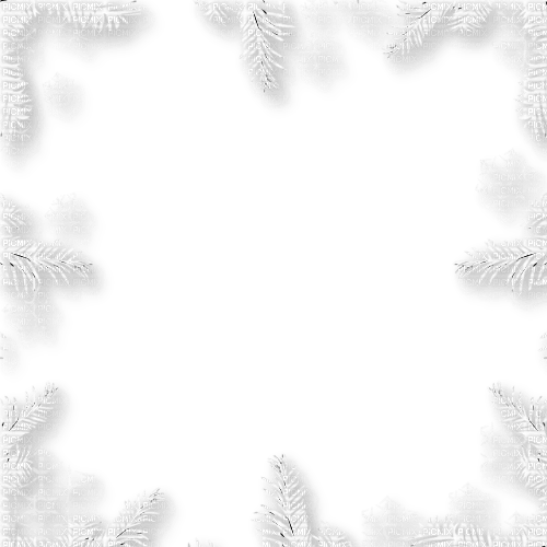Snowflakes.Branches.Frame.White - darmowe png
