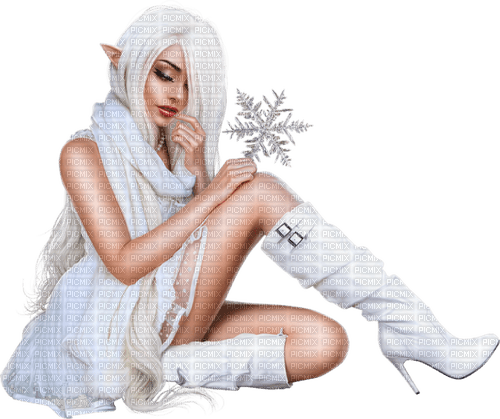 kikkapink woman white fantasy - png ฟรี