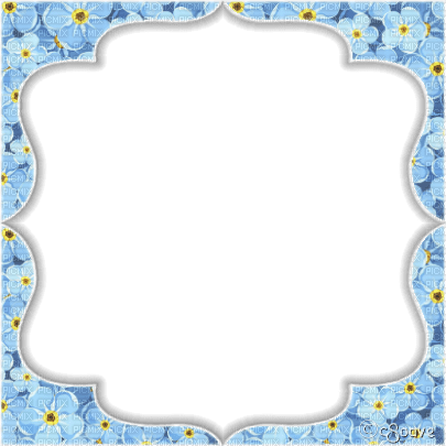soave frame flowers  forget me not blue - 無料png
