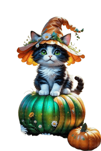 loly33  chat halloween - png gratuito