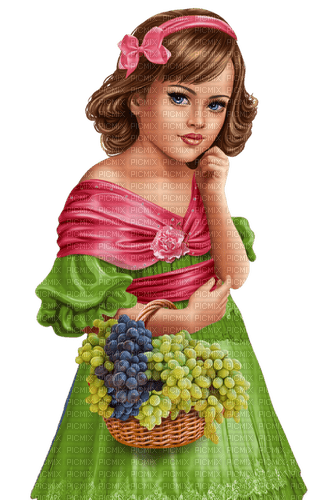 Girl. Children. Grapes. Leila - nemokama png