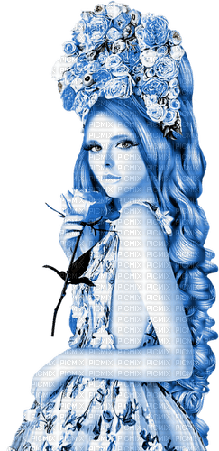 Woman.Roses.Blue - δωρεάν png