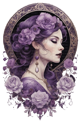 fantasy woman violet - GIF animé gratuit