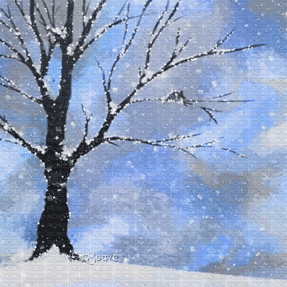 soave background animated winter forest tree - 無料のアニメーション GIF