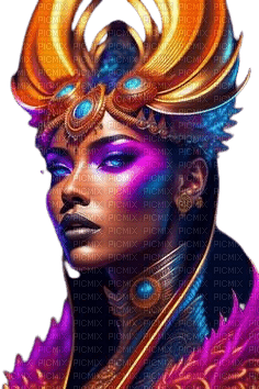 neon woman rainbow - PNG gratuit