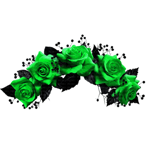 Gothic.Roses.Black.Green - zdarma png