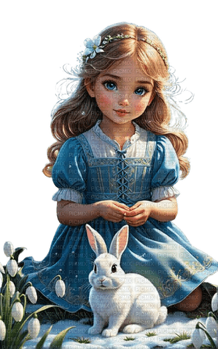 loly33 enfant lapin  perce neige - 免费PNG