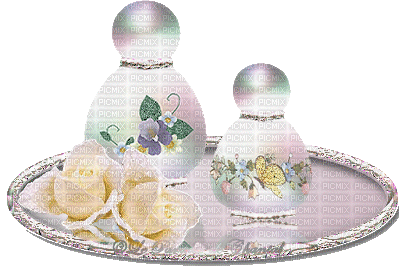 Vintage Victorian Perfume Bottles - GIF animate gratis