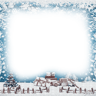 soave frame christmas winter gift box fence - 無料png