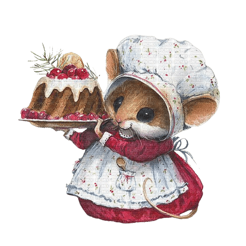 Petite  souris et  son  gateau Miriella - δωρεάν png