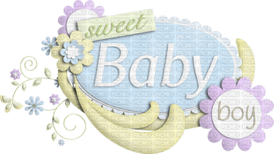 Kaz_Creations Deco Scrap Logo Text Sweet Baby Boy Colours - PNG gratuit