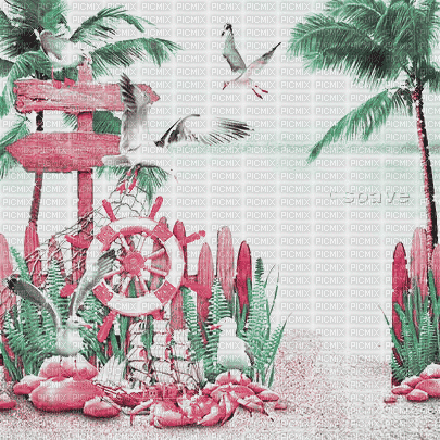 soave background animated  summer  pink green - Ilmainen animoitu GIF