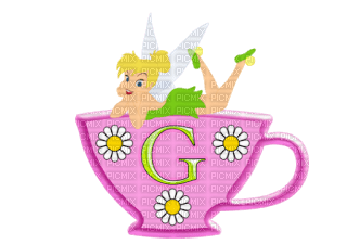 Kaz_Creations Alphabets Tinkerbell On Cup Letter G - gratis png