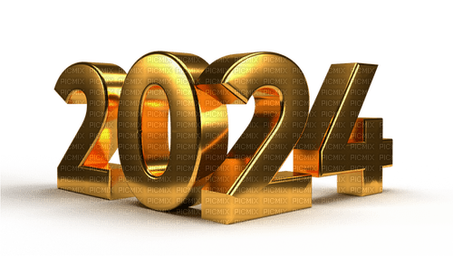 2024 gold text - PNG gratuit