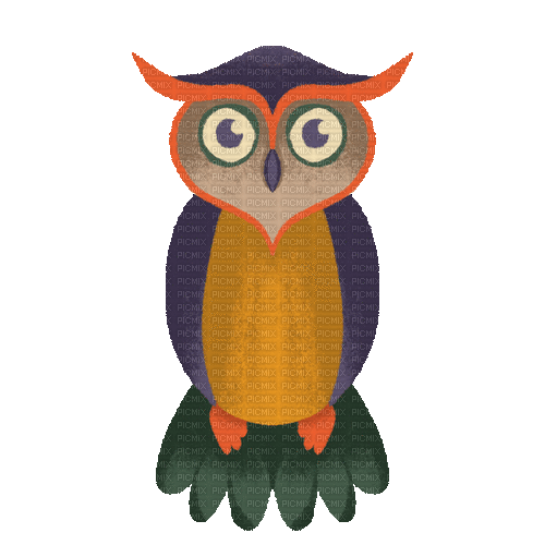 owl autumn gif hibou automne - GIF animé gratuit