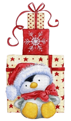 Weihnachten, Geschenke, Pinguin - gratis png