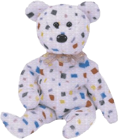 TY2K confetti bear Beanie Baby - bezmaksas png
