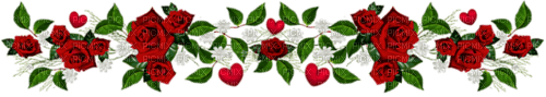 vintage border flowers roses red - бесплатно png