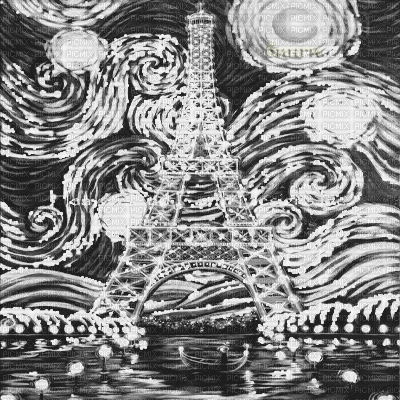 Y.A.M._Art Landscape Paris black-white - Бесплатный анимированный гифка
