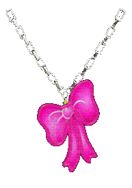 pink bow necklace - Gratis animerad GIF