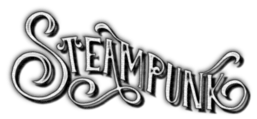 Steampunk.Neon.Text.Black - By KittyKatLuv65 - png ฟรี